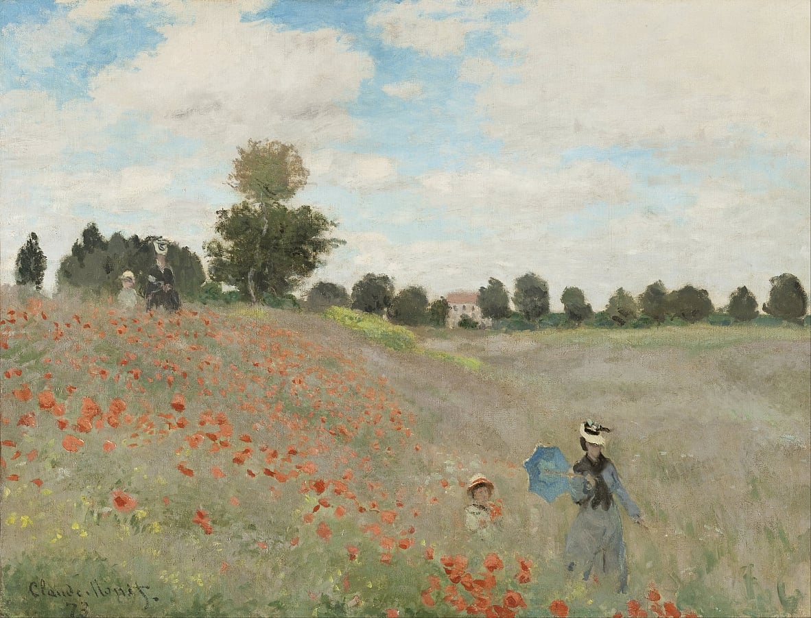 Poppies at Argenteuil by Claude Monet - Famous Art Reproduction