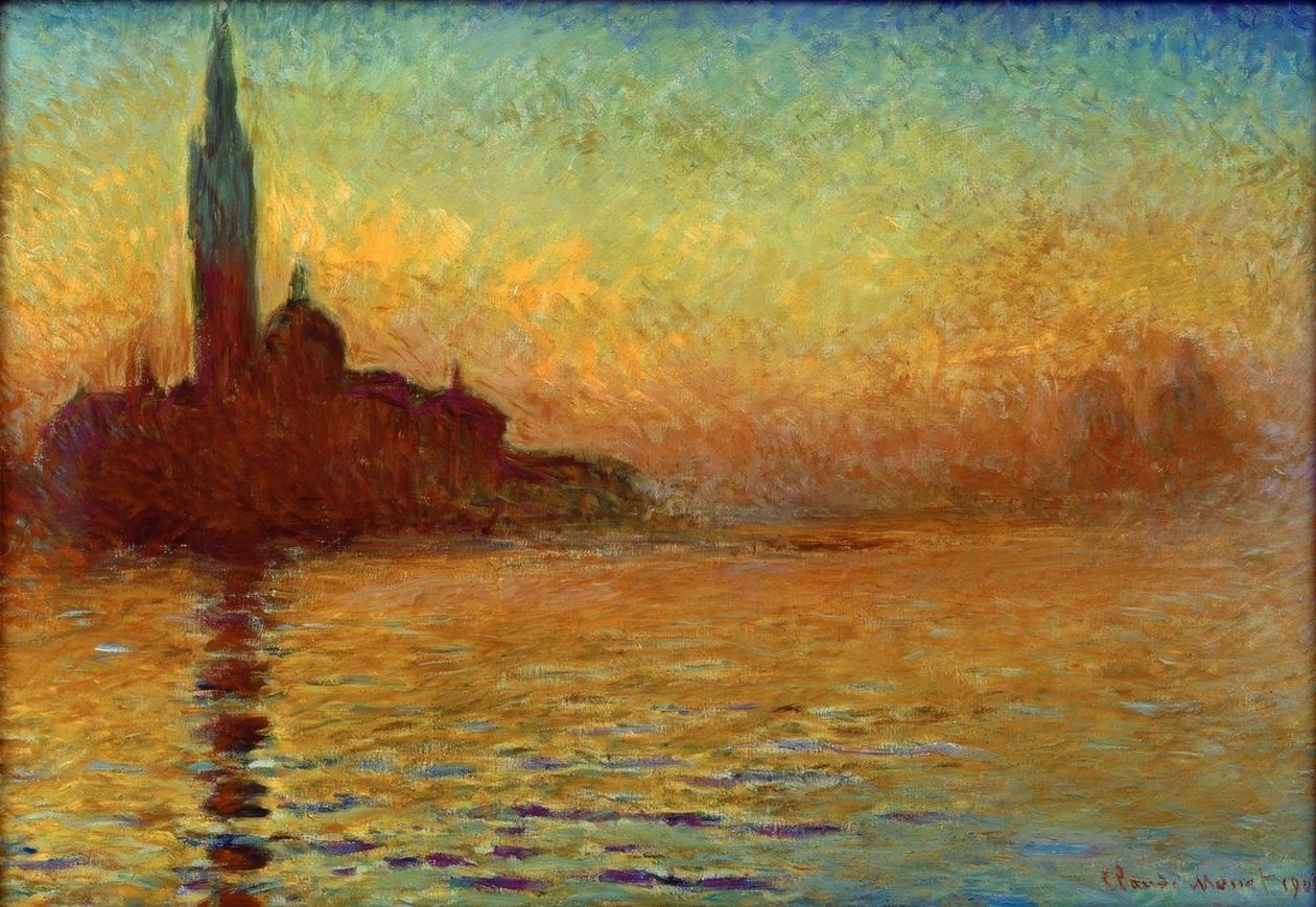 San Giorgio Maggiore at Dusk by Claude Monet - Famous Art Reproduction