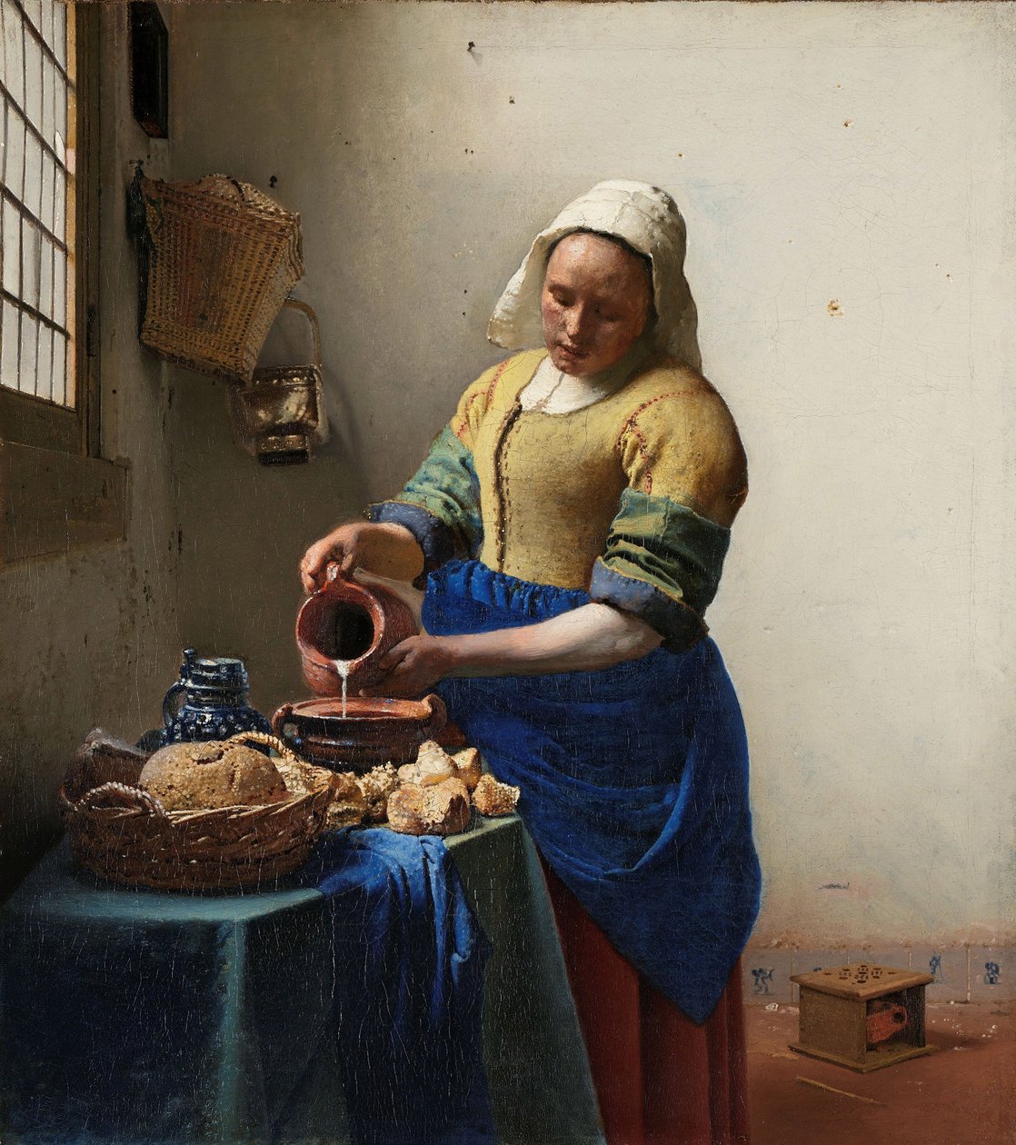 The Milkmaid by Johannes Vermeer - Famous Art Reproduction