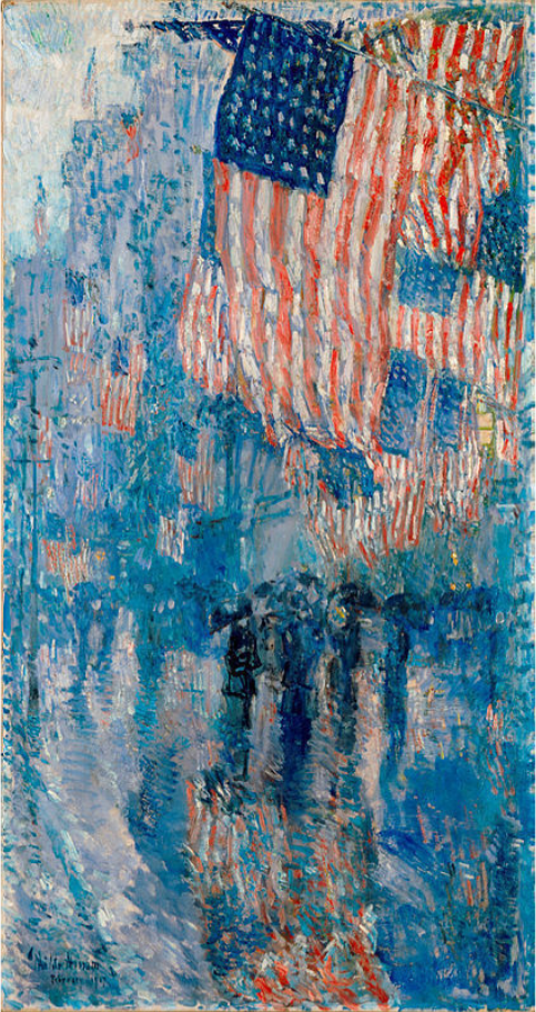 The Avenue in the Rain by Childe Hassam - Famous Art Reproduction