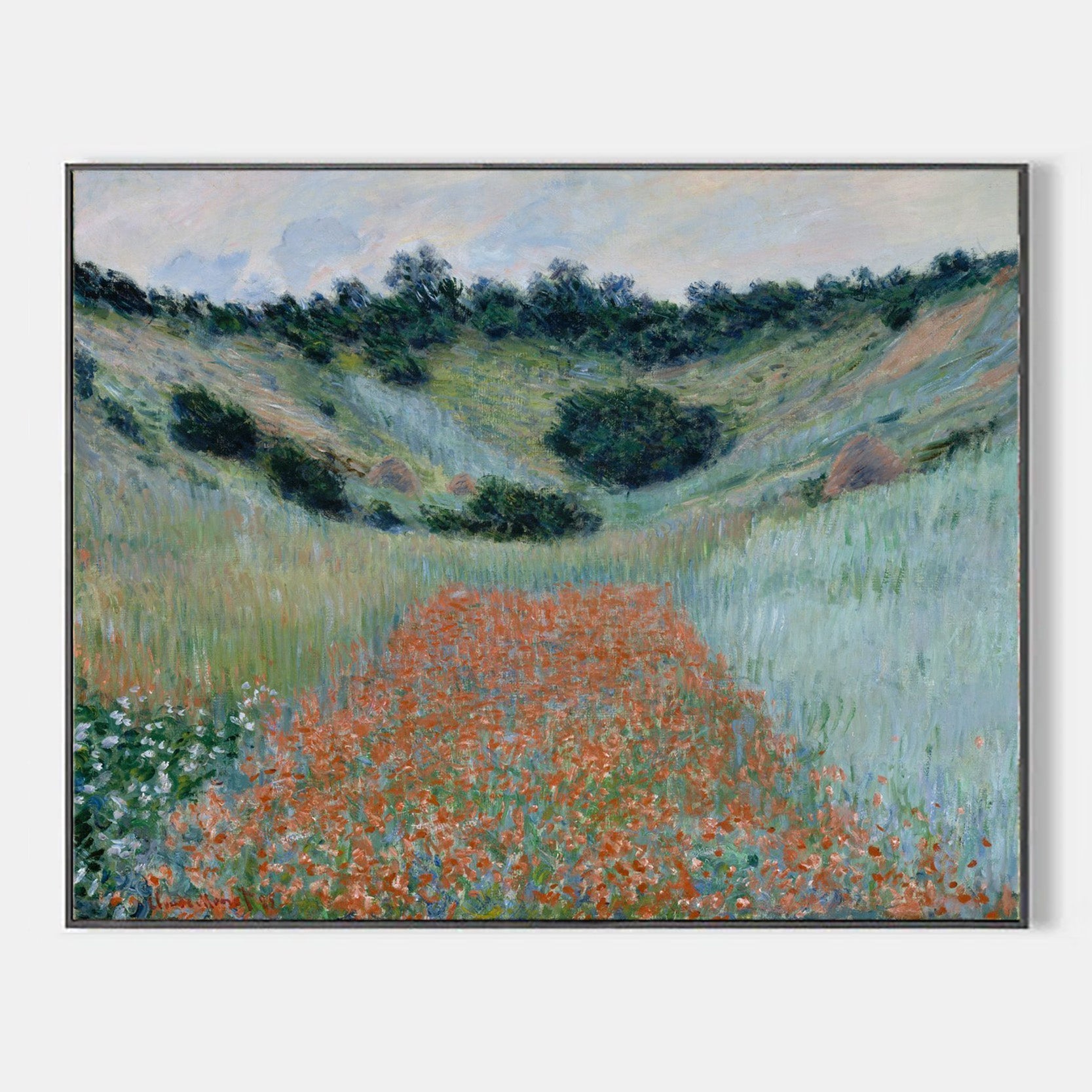 Poppy Field in a Hollow near Giverny by Claude Monet - Famous Art Reproduction - ARABELART