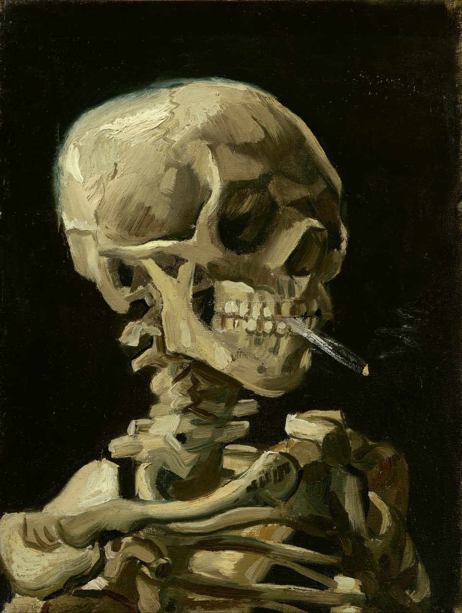 Skull with Burning Cigarette by Vincent van Gogh - Famous Art Reproduction - ARABELART