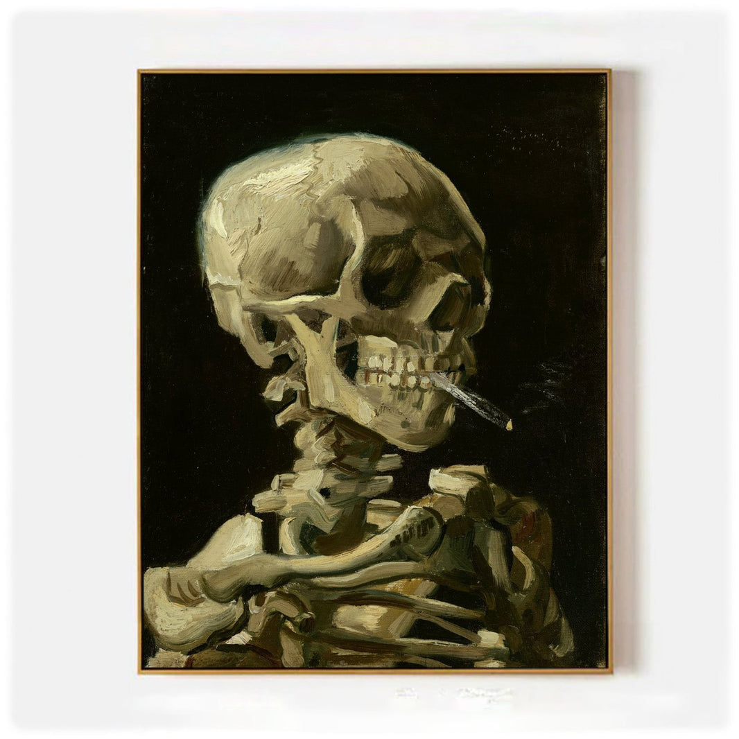 Skull with Burning Cigarette by Vincent van Gogh - Famous Art Reproduction - ARABELART