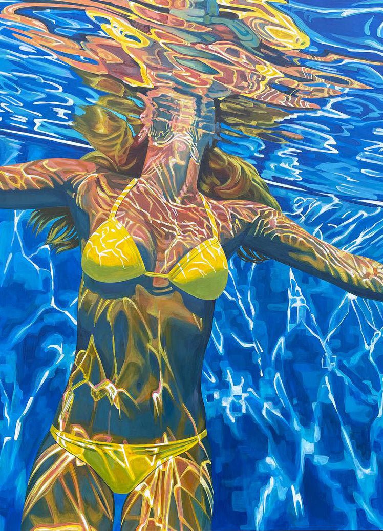 Swimmer in yellow - ARABELART